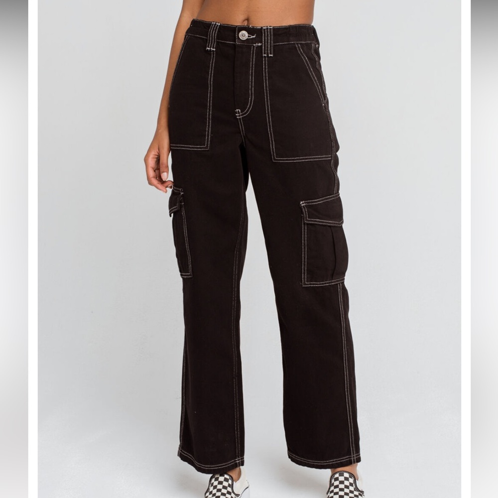 Urban Outfitters BDG Black Carpenter Cargo pants w/ White contrast stitching